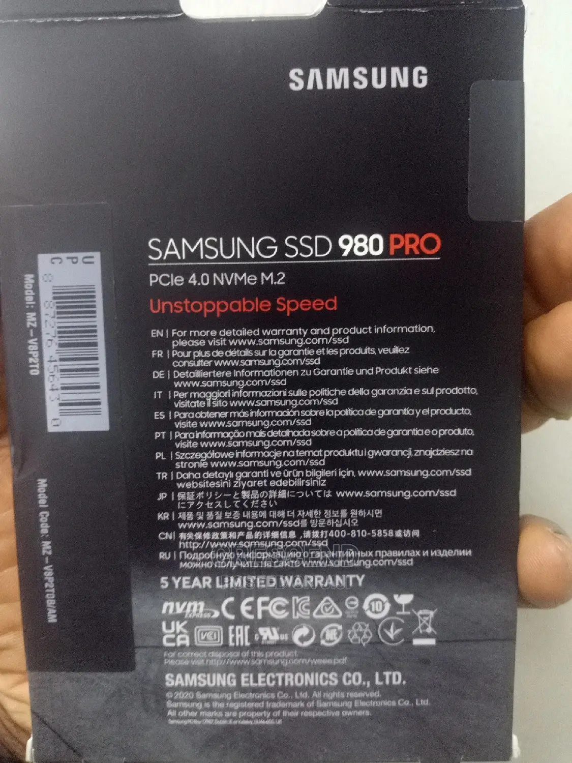 2tb Samsung 980 4.0 Nvme. With Heat Sink