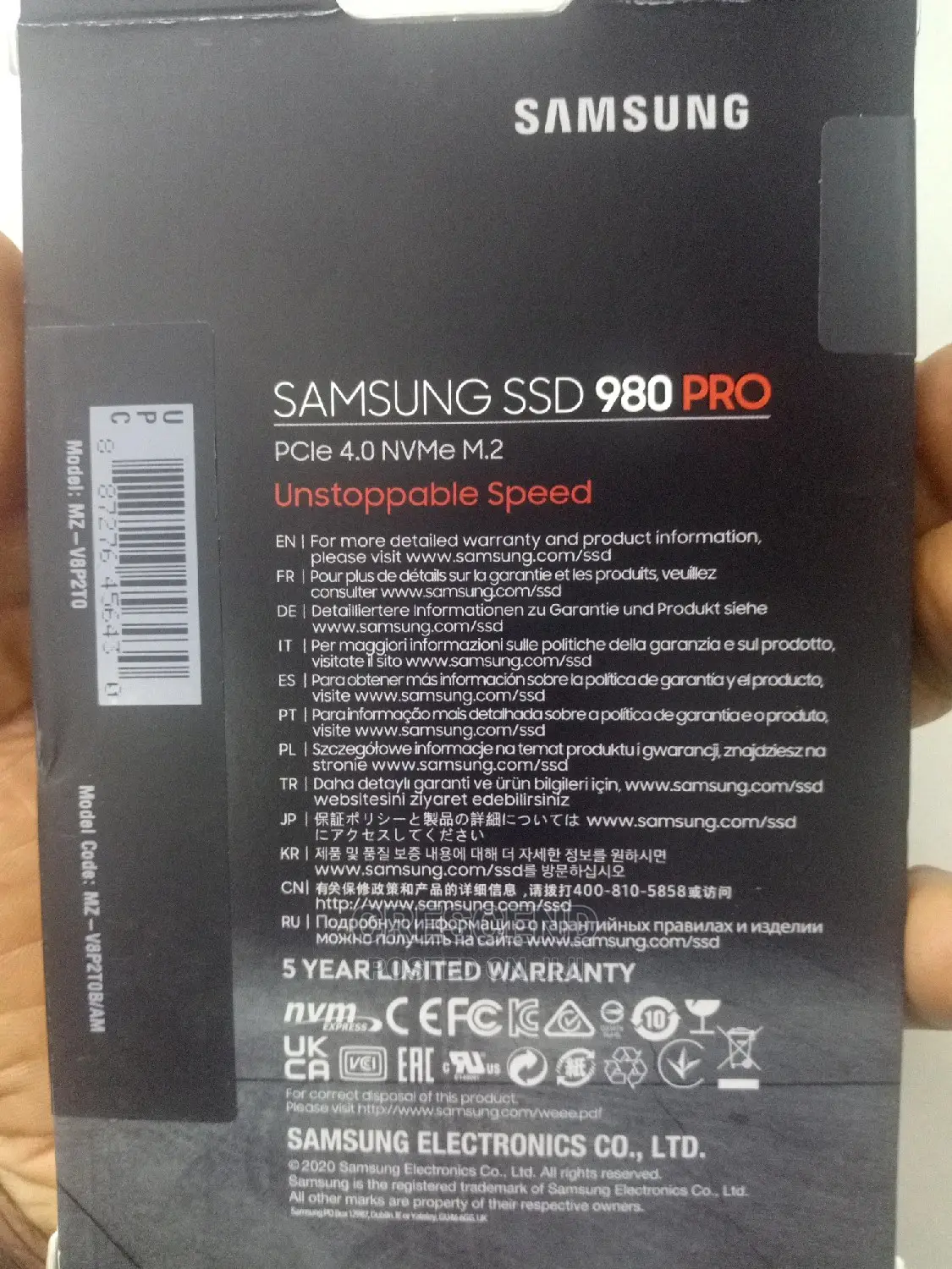 2tb Samsung 980 4.0 Nvme. With Heat Sink