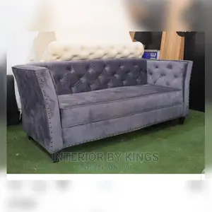 3seater Fabric Sofa Tufted to Perfection Can Come in Colors