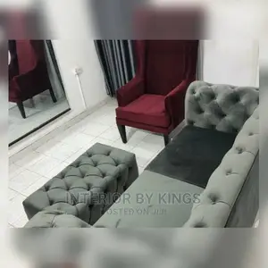 3seater Fabric Sofa With an Ottoman Can Come in Colors