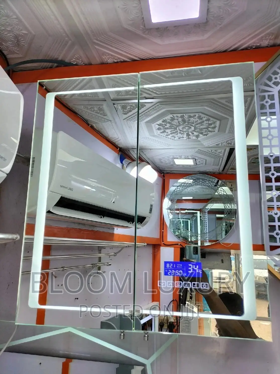 LED Mirror With Bluetooth and Shelves