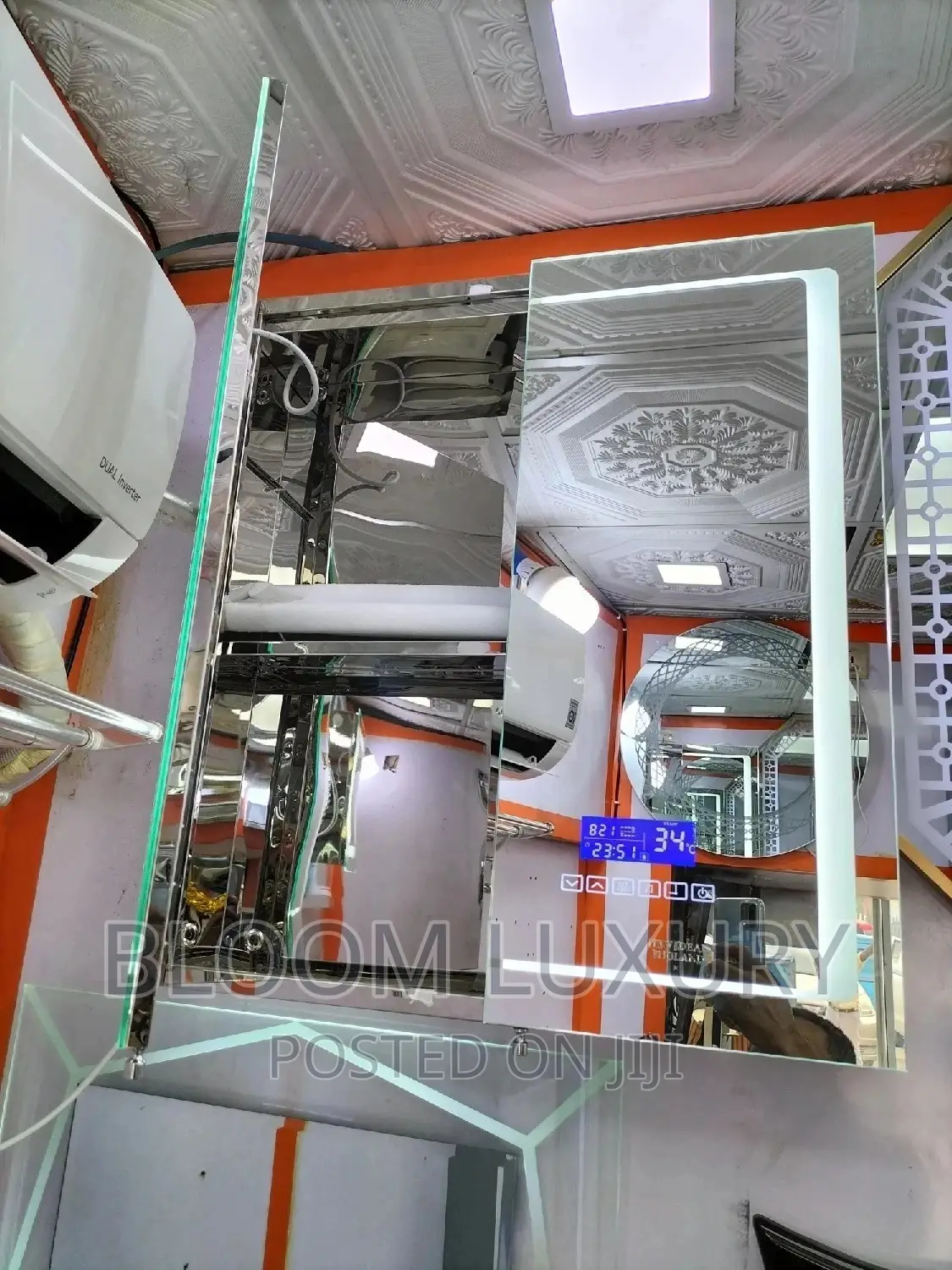 LED Mirror With Bluetooth and Shelves