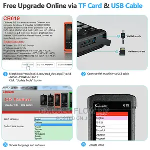 Launch Creader 619 Abs SRS Airbag Diagnostic Scanner