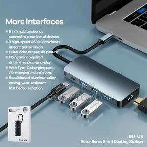 Remax 5 Port Ru U5 Docking Station