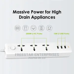Oraimo Electric Extension. 3 AC Outlet USB Port.