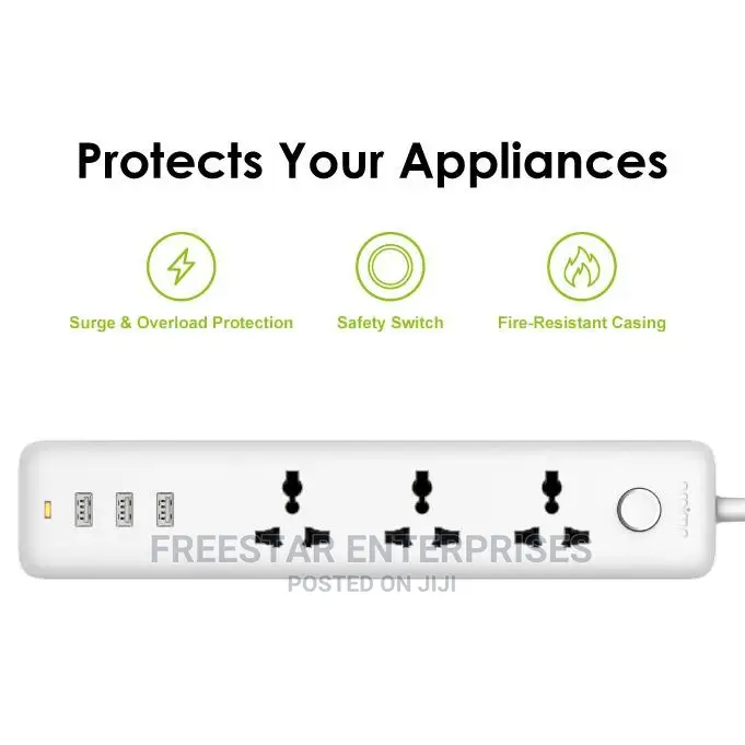 Oraimo Electric Extension. 3 AC Outlet USB Port.