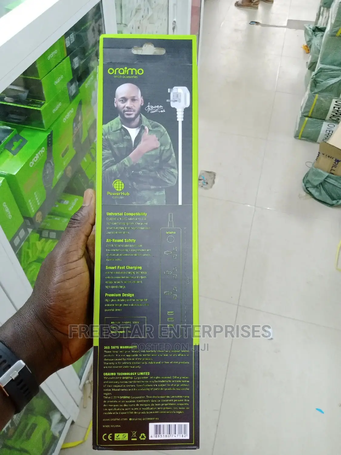 Oraimo Electric Extension. 3 AC Outlet USB Port.