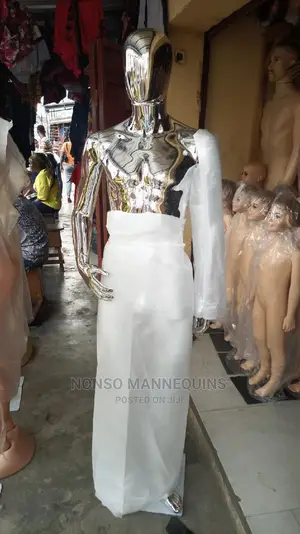 Full Body Silver Chrome Male Display Mannequins