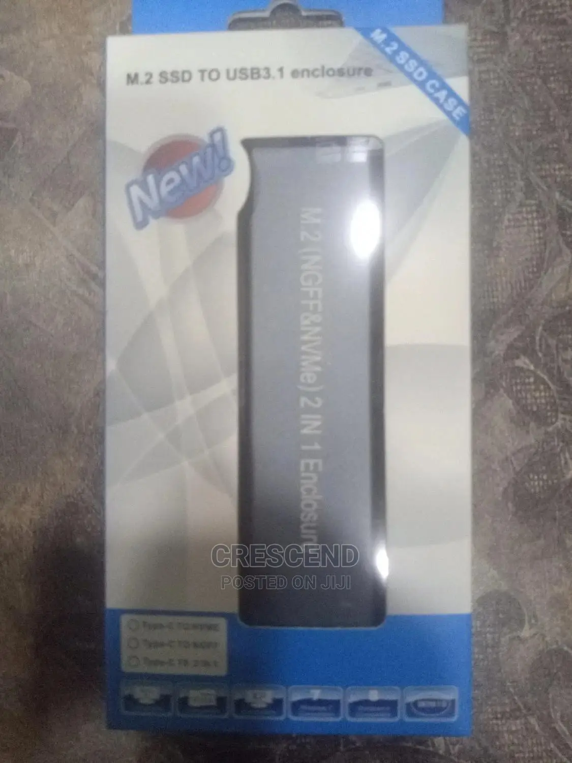 M.2 (NGFF NMVE) 2 in One SSD Enclosure