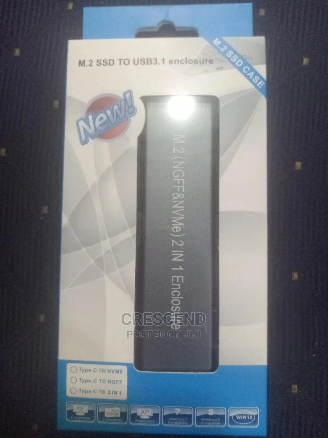 M.2 (NGFF NMVE) 2 in One SSD Enclosure
