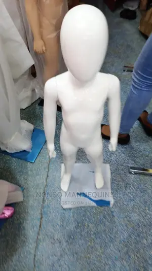 Kiddies Age 1 to 3 Years Unisex Glossy White Mannequin