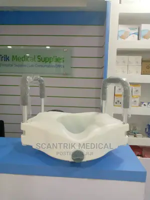Toilet Seat Riser Raised With Arm Rests