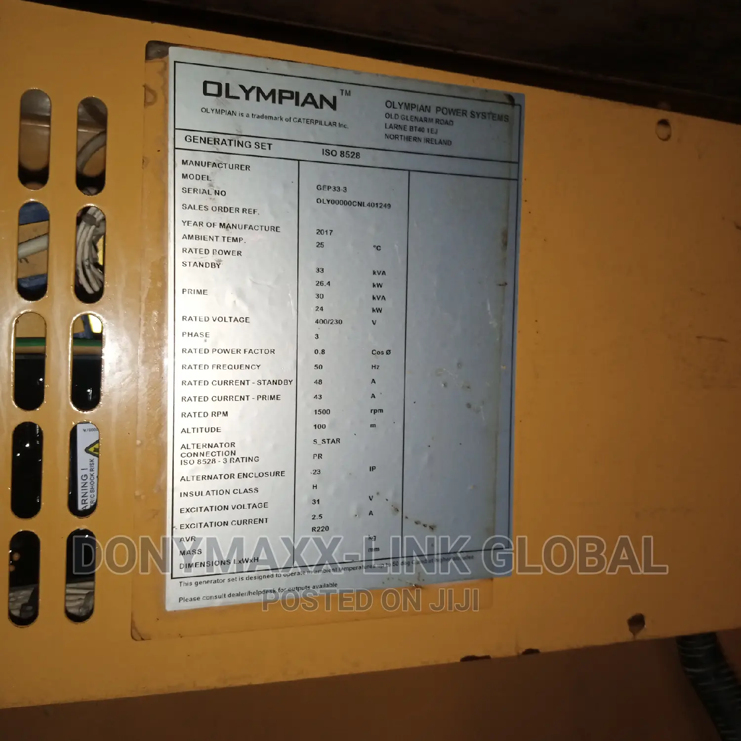 33kva Caterpillar Generator Perkins Super Silent Soundproof