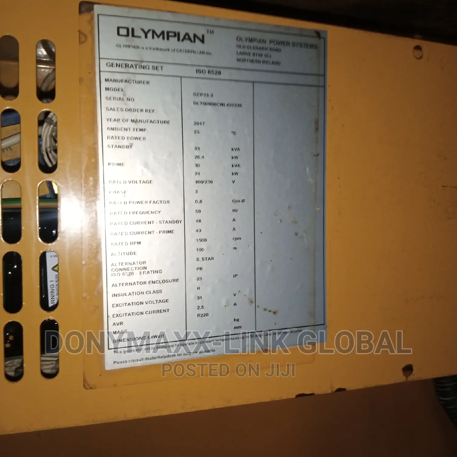 33kva Caterpillar Generator Perkins Super Silent Soundproof