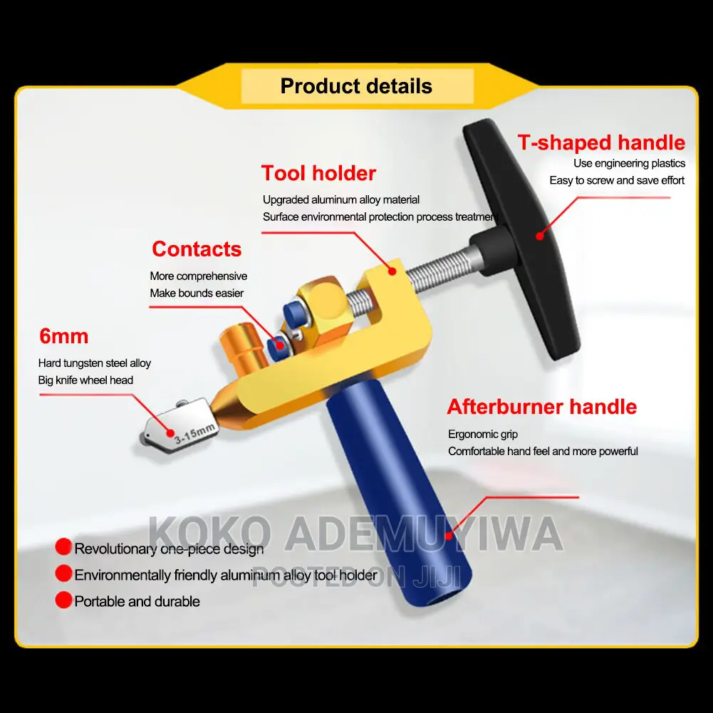 Combined Hand-Held Glass and Tile Cutter