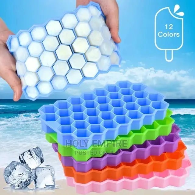 37 Cubes Silicone Ice Cube Maker Mold With Lids