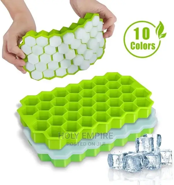 37 Cubes Silicone Ice Cube Maker Mold With Lids