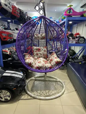 Rattan Hanging Swing Chair - Purple.