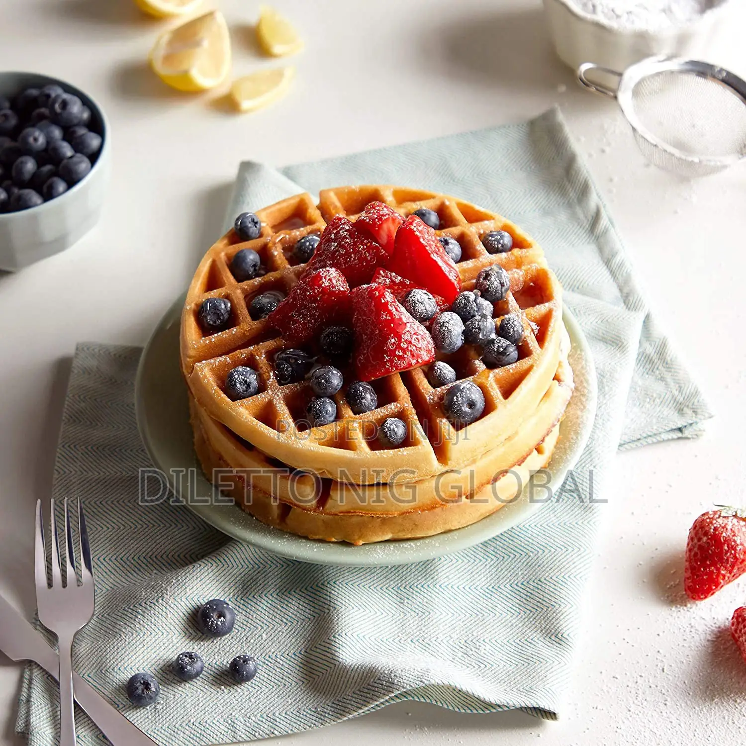 Vonshef Industrial Waffle Maker With Rotating Iron