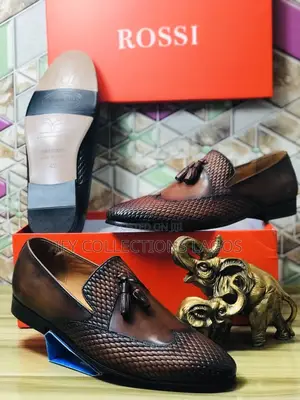 Quality Rossi Designer Men’S Brown Leather Shoes.