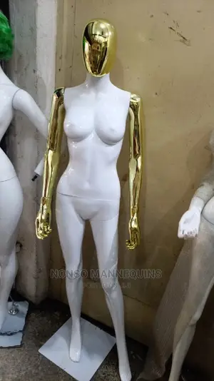 Gold and White Female Size 8 Body Mannequin
