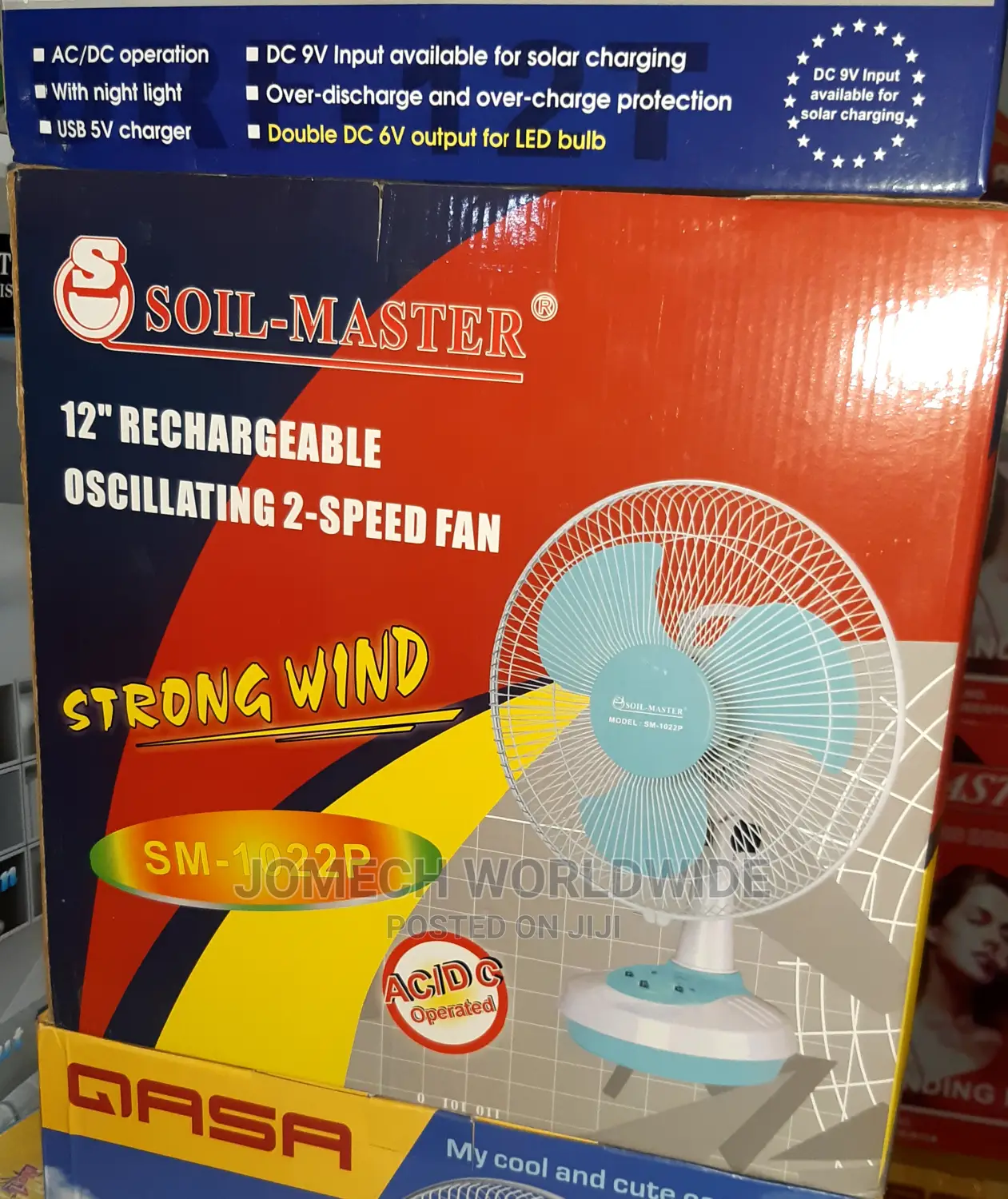 12" Rechargeable Table Fan Soil Master