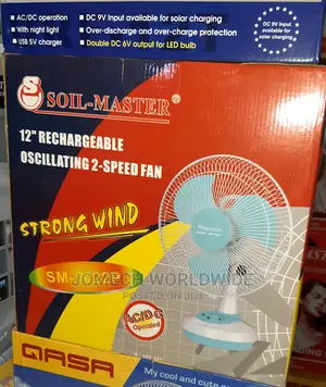 12" Rechargeable Table Fan Soil Master