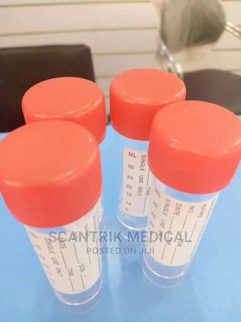 Transparent Labeled Stool Specimen Containers (Pack)