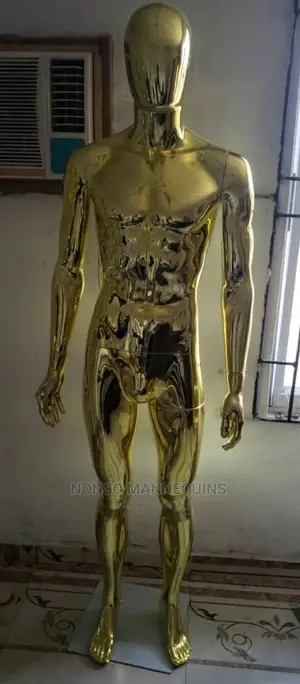Male Gold Chrome Display Mannequin For Clothes