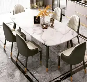 New 6 Seater Royal Marble Dining Set
