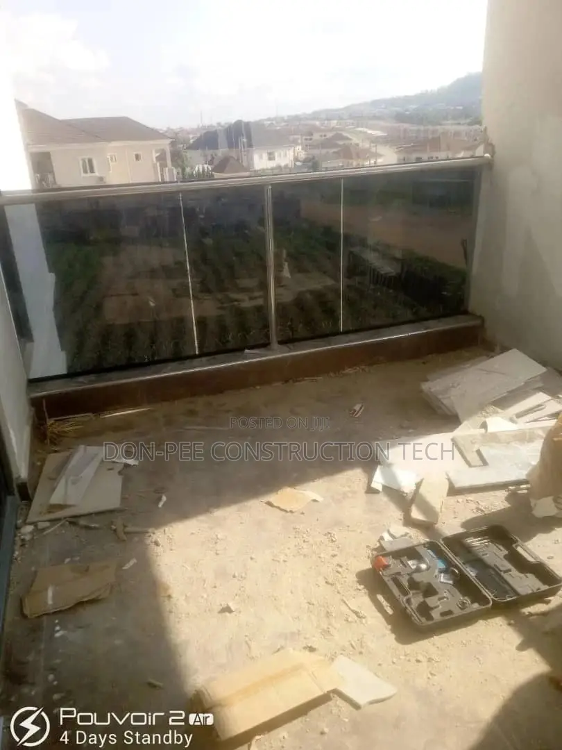 Frameless Glass Handrail Gray