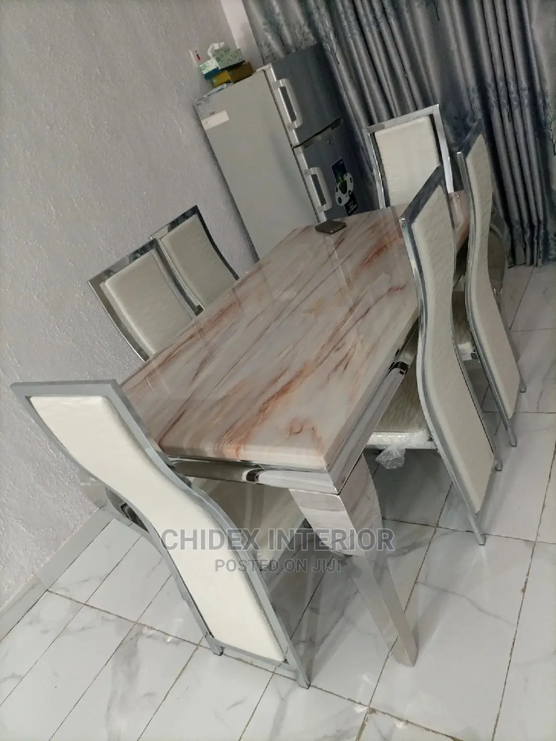 Marble Dining Table 6chiars