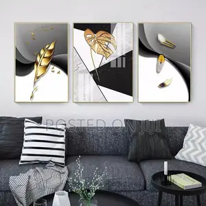 Golden Leaf Feather Canvas