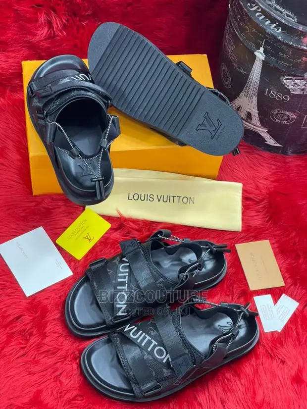 Lv black hot sale sandals