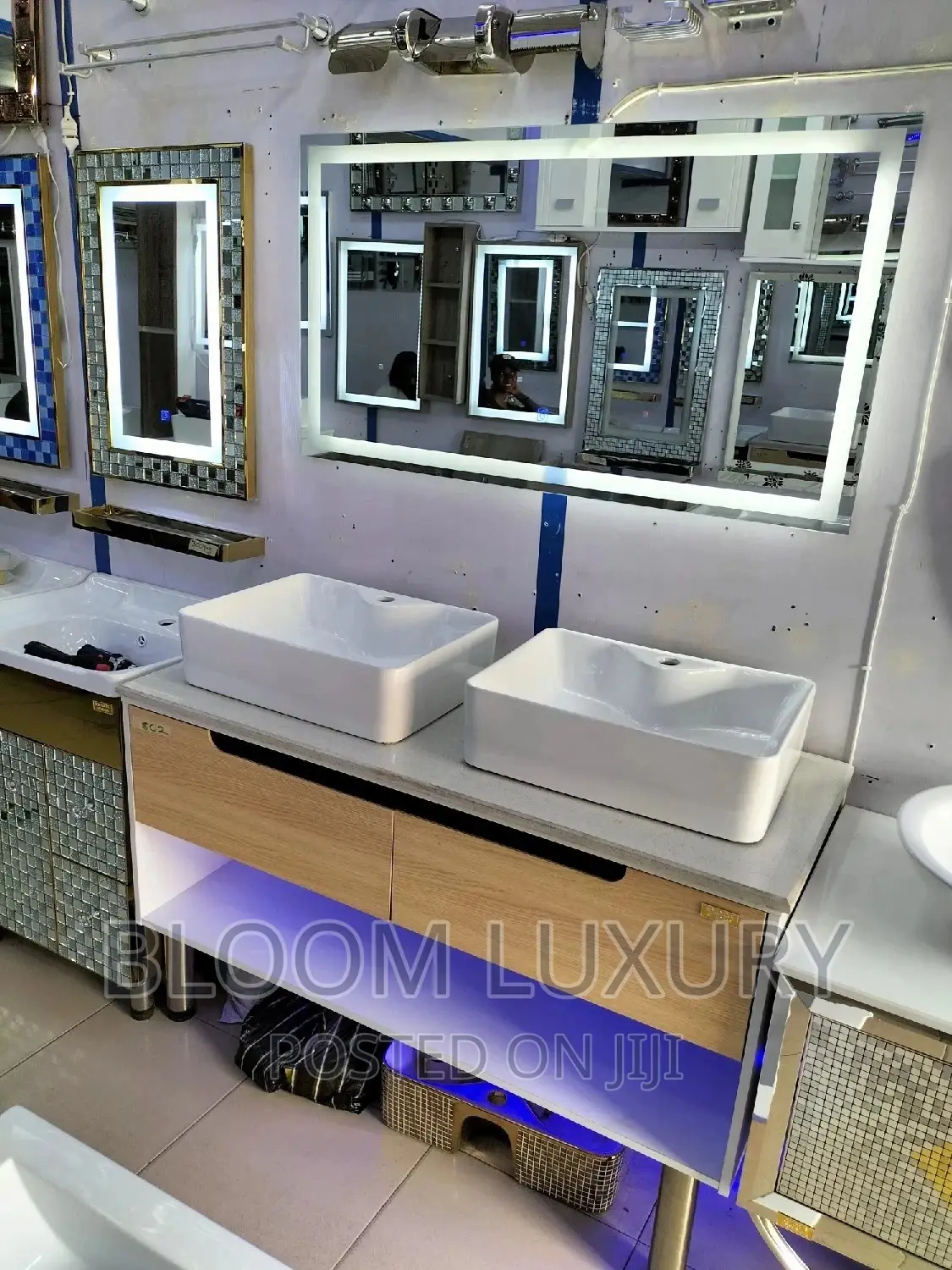 Double Cabinet With Led Mirror