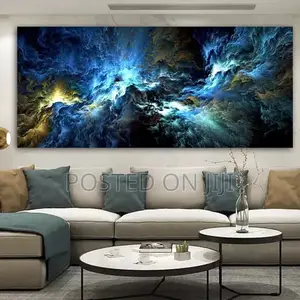 Wangart Blue Black Cloud Abstract
