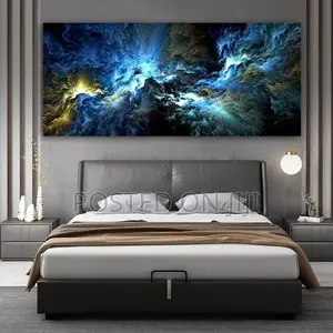Wangart Blue Black Cloud Abstract