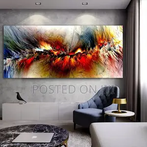 Wangart Orange Abstract Wall Art