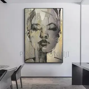 Wandkleed Face Black Canvas