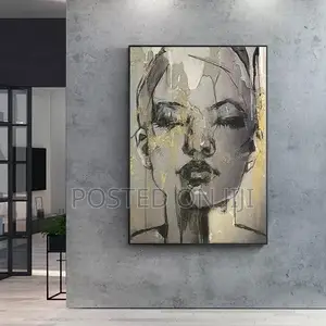 Wandkleed Face Black Canvas