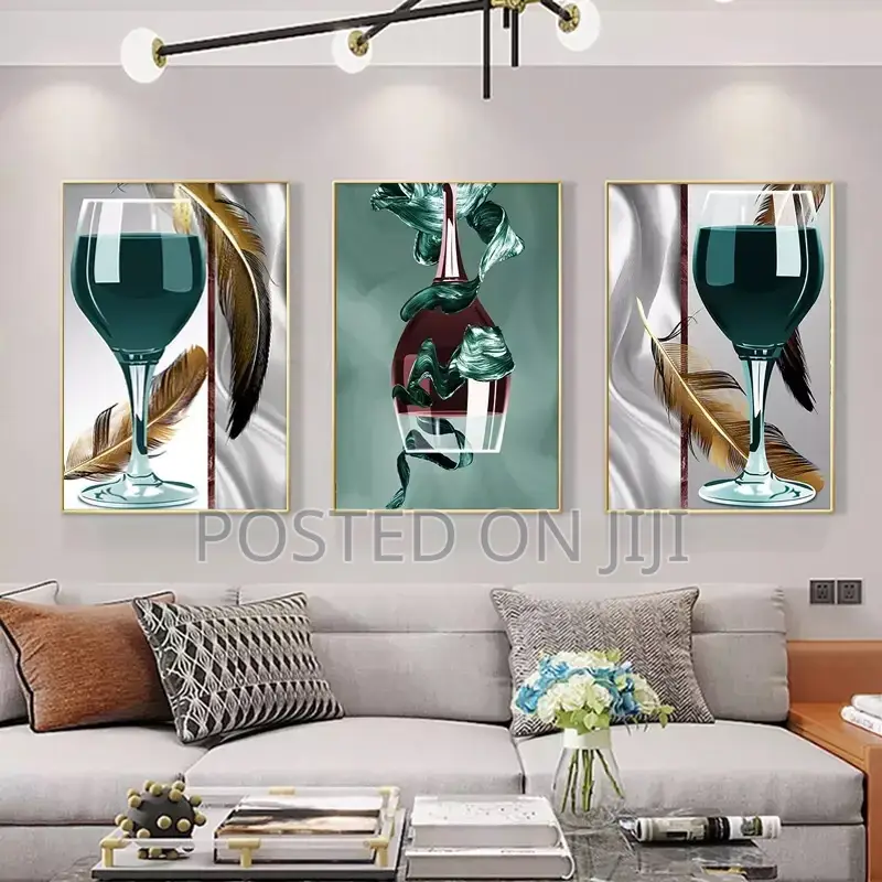 Wine Glass With Feather Canvas Print