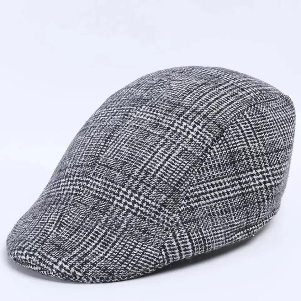 Men Women Houndstooth Retro Hats Casul Breathable