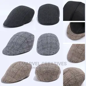 Men Women Houndstooth Retro Hats Casul Breathable
