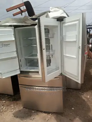 American Refrigerator With Multiple Doors And Functions