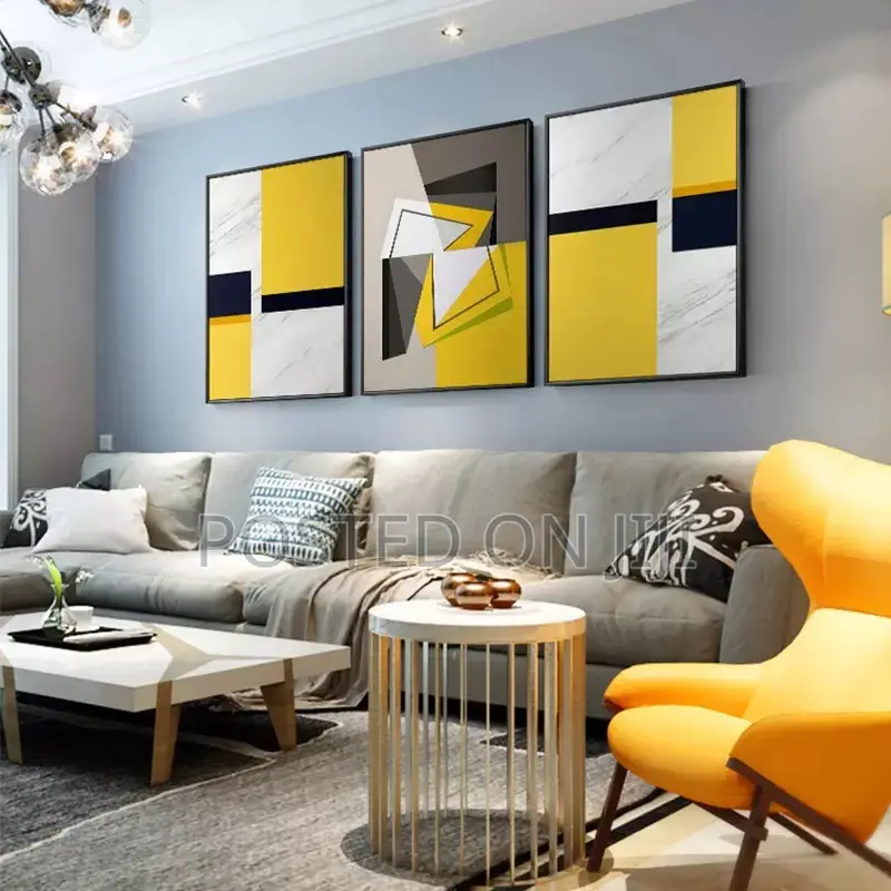 Abstract Yellow White Canvas Print