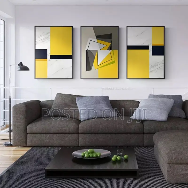 Abstract Yellow White Canvas Print