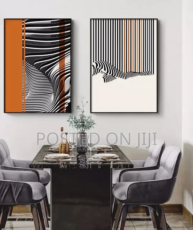 Modern Abstract Black and White Print