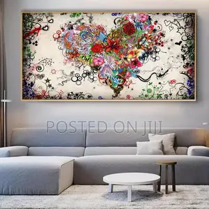 Abstract Colorful Heart Wall Decor