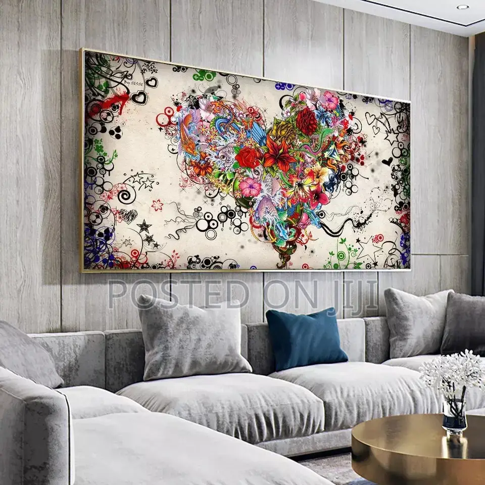 Abstract Colorful Heart Wall Decor