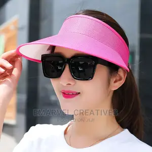 Summer Unisex Empty Top Sun Visor Hat Summer Linen Big Wide